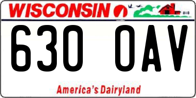 WI license plate 630OAV