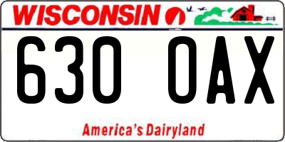 WI license plate 630OAX