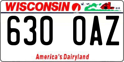 WI license plate 630OAZ