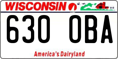 WI license plate 630OBA