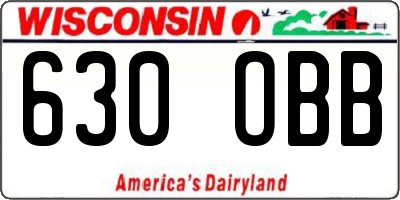 WI license plate 630OBB