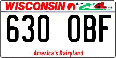 WI license plate 630OBF