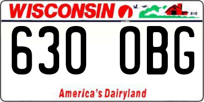 WI license plate 630OBG
