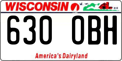WI license plate 630OBH