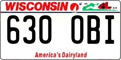WI license plate 630OBI