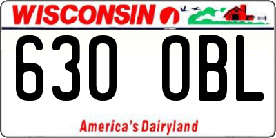 WI license plate 630OBL