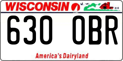 WI license plate 630OBR