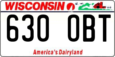 WI license plate 630OBT