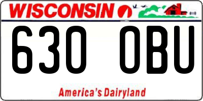 WI license plate 630OBU