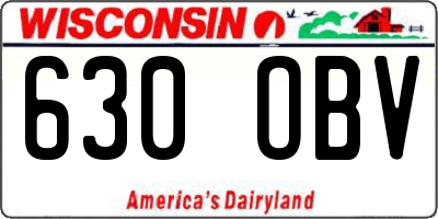 WI license plate 630OBV