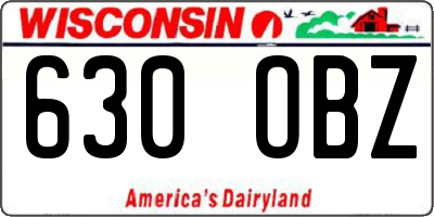 WI license plate 630OBZ