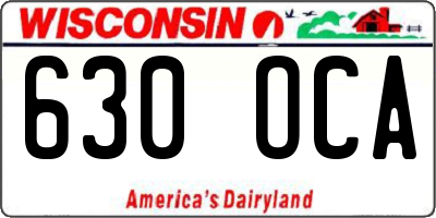 WI license plate 630OCA