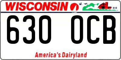 WI license plate 630OCB