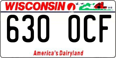 WI license plate 630OCF