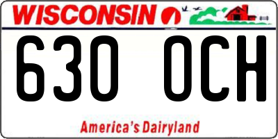 WI license plate 630OCH