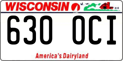 WI license plate 630OCI