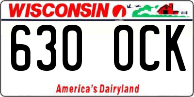 WI license plate 630OCK