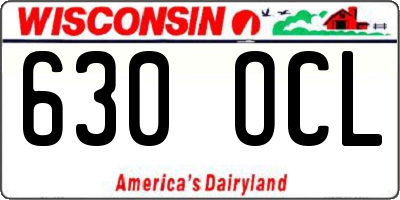 WI license plate 630OCL