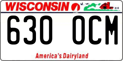 WI license plate 630OCM