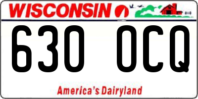 WI license plate 630OCQ