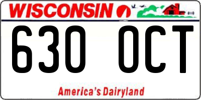 WI license plate 630OCT