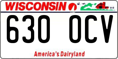 WI license plate 630OCV