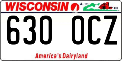 WI license plate 630OCZ