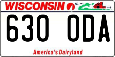 WI license plate 630ODA
