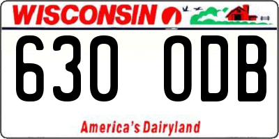 WI license plate 630ODB