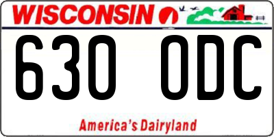 WI license plate 630ODC
