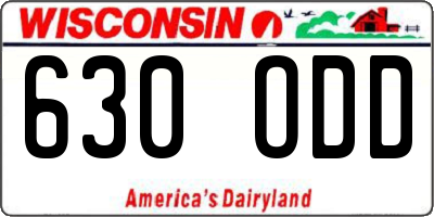 WI license plate 630ODD