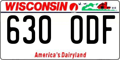 WI license plate 630ODF