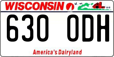 WI license plate 630ODH