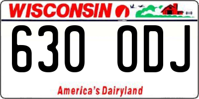 WI license plate 630ODJ