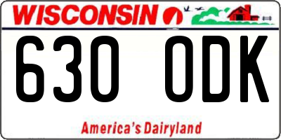 WI license plate 630ODK
