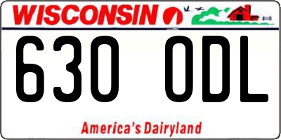 WI license plate 630ODL