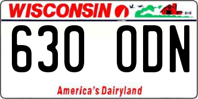 WI license plate 630ODN