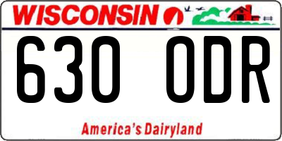 WI license plate 630ODR