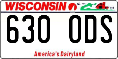 WI license plate 630ODS