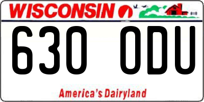 WI license plate 630ODU