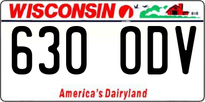 WI license plate 630ODV