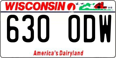 WI license plate 630ODW