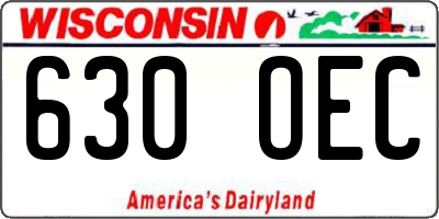 WI license plate 630OEC