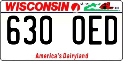 WI license plate 630OED
