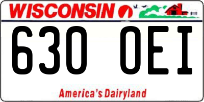 WI license plate 630OEI