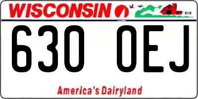 WI license plate 630OEJ