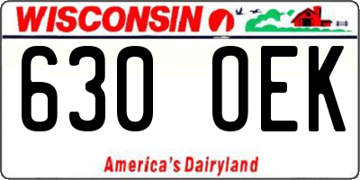 WI license plate 630OEK