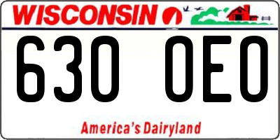 WI license plate 630OEO