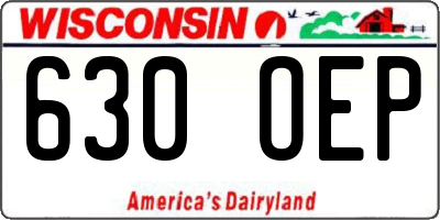 WI license plate 630OEP