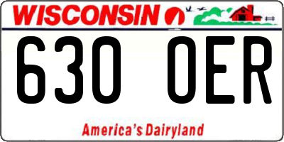 WI license plate 630OER